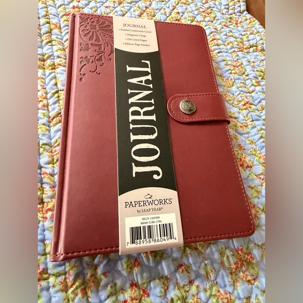 Red Padded Leatherette Journal with Magnetic Closure